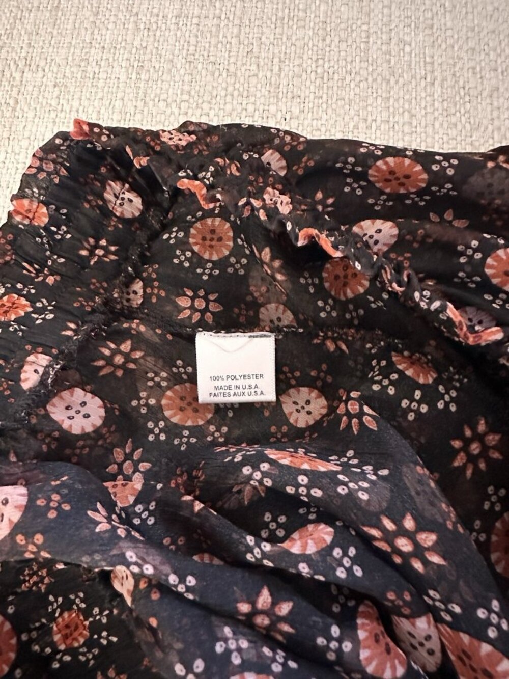 MISA LA. Marion Mini Ruffle Skirt in Black Onyx Medallion Chiffon - Picture 8 of 8